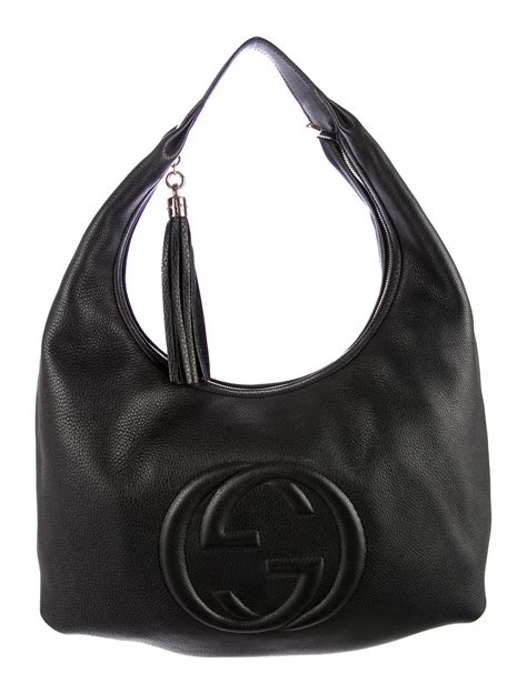 genuine leather gucci hobo bag|gucci hobo bag vintage black.